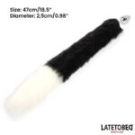 Fox Tail Anal Plug Black and White 40 cm - Image 10