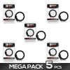 Pack of 5 Solid Silicone Adjustable Strip Cock Ring 15-21 cm by BEAST RINGS