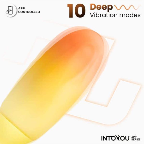 Vibrating Egg Double Layer Silicone with APP Yellow/Orange - Image 4