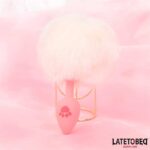 Pink Silicone Anal Plug with Pompon Pink - Image 7