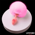 Pink Silicone Anal Plug with Pompon Pink - Image 13