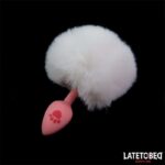 Pink Silicone Anal Plug with Pompon Pink - Image 9