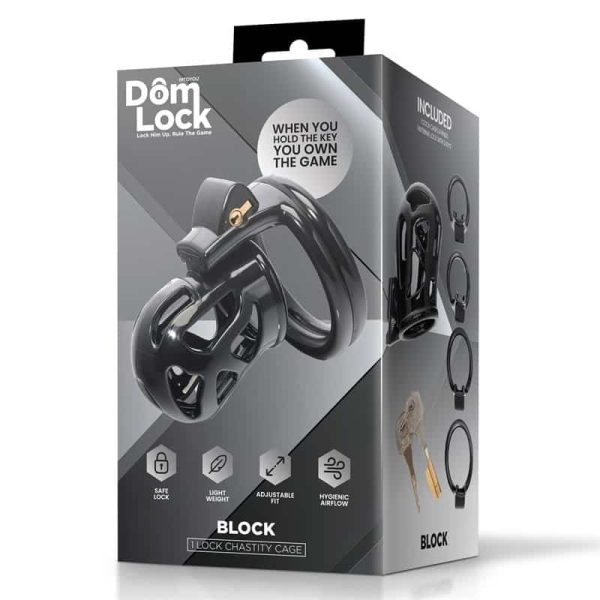Block Chastity Cage with Internal Lock - Image 5