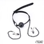 Ball Gag with Nipple Clamps - Image 2
