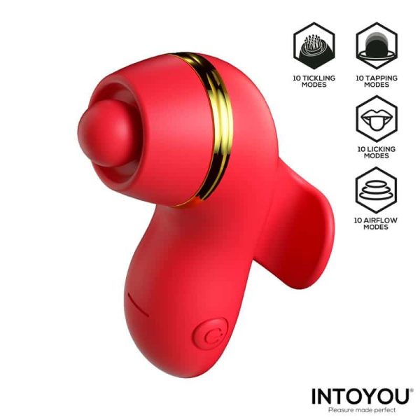Beeny Stimulator with 4 Caps, Suction, Tapping, Tickling and Licking - Image 3