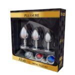3 Metal Butt Plug Set with Jewel