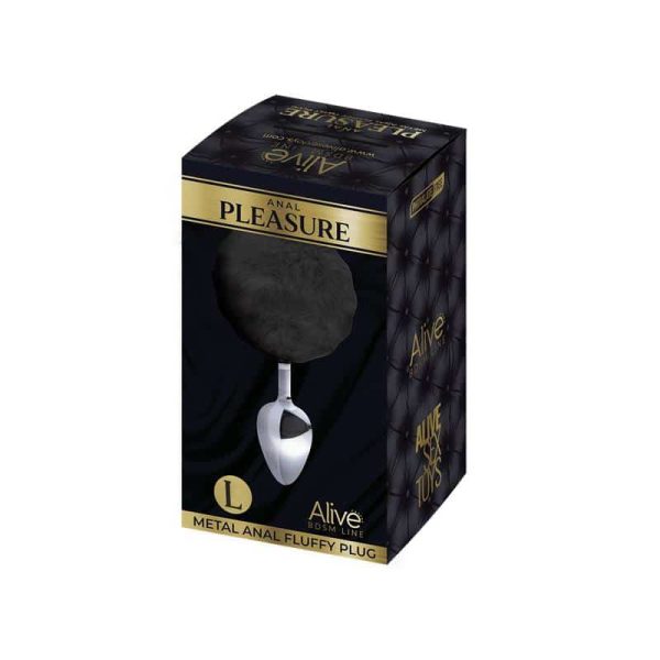 Metal Anal Plug with Pompon L - Image 2