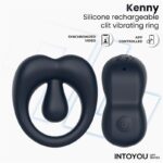 Kenny Penis Ring with Clitoris Stimulator and APP Night Blue - Image 32